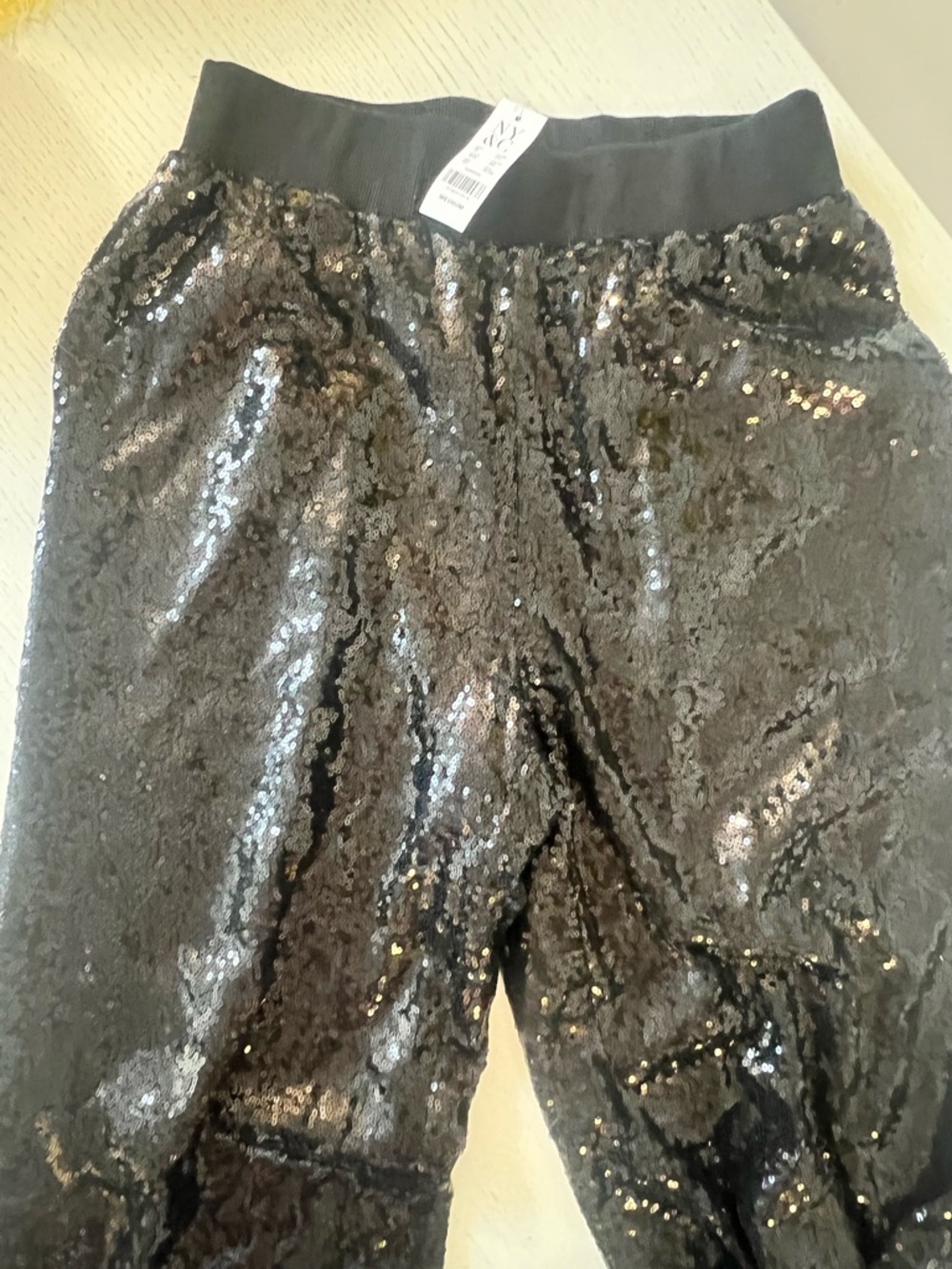 Lowest price🔥Party ready! 🖤 Sequin lined bubble hem pants w/elastic waist ⭐️NWT - Picture 8 of 9